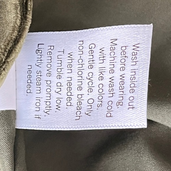 Lauren Conrad Moto Jacket XXL Olive Green Soft Velvet Crop Asymmetrical Zip - Picture 7 of 8